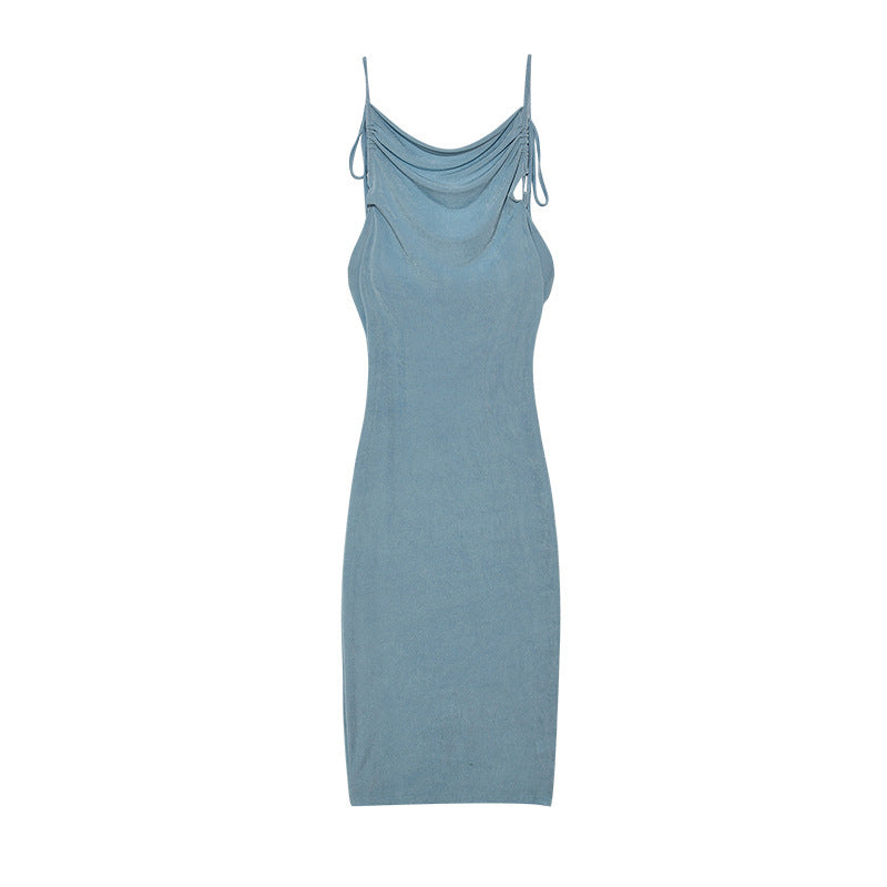 Dame Bodycon Slipkjole med justerbare stropper Stilla