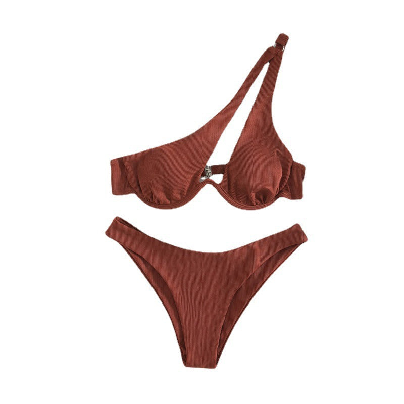 Dame En-sidet Bikini med justerbar halter Skovae