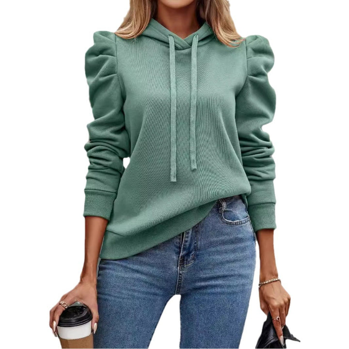 Dame hoodie med puffærmer og elegant snit Stilla