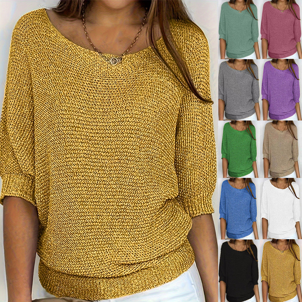 Femme Oversized Strikpullover med flagermusærmer Stilla