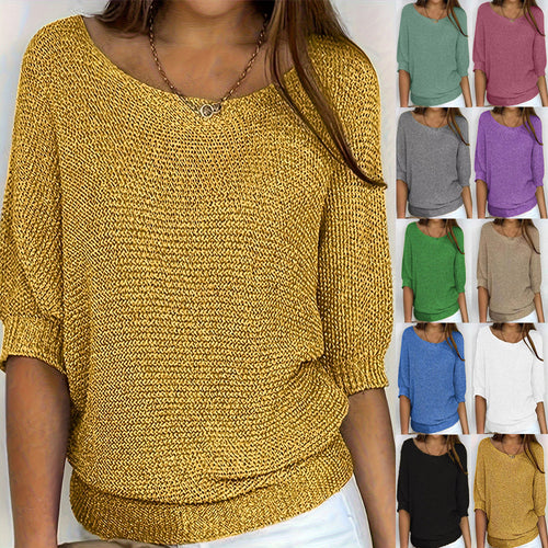 Femme Oversized Strikpullover med flagermusærmer Stilla