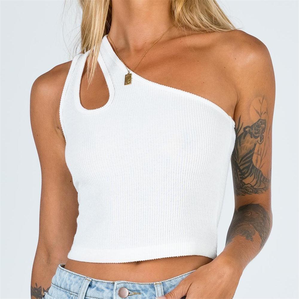 Frau Rippene En-Skulder Crop Top Stilla