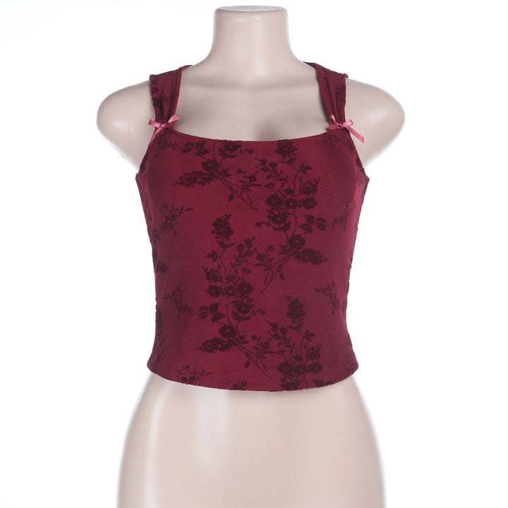 Dame Blomsterdesign Crop-Top Skovae