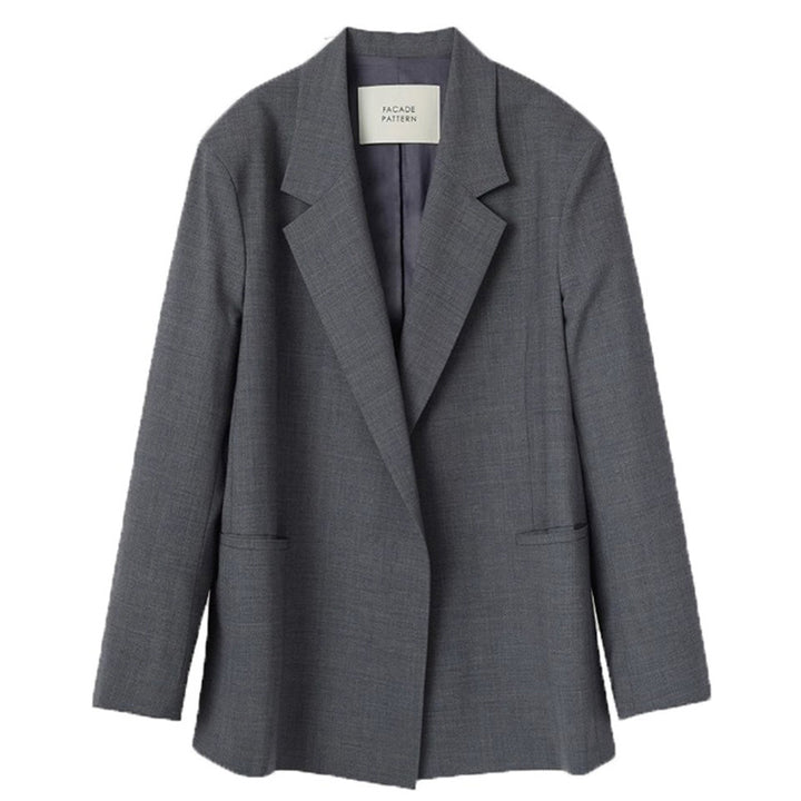 Dame Elegant Oversized Blazer med Noble Cut Stilla