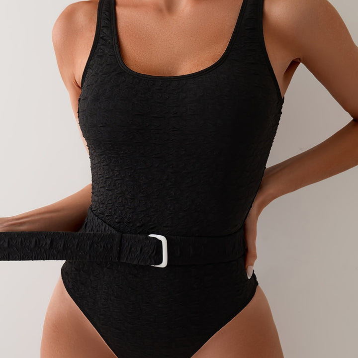 Dame Elegant ét stykke badedragt med formende bælte og struktureret design Stilla