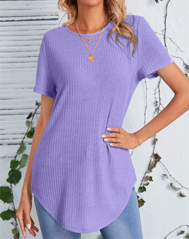 Dame Relaxed Fit Rib-T-Shirt Stilla
