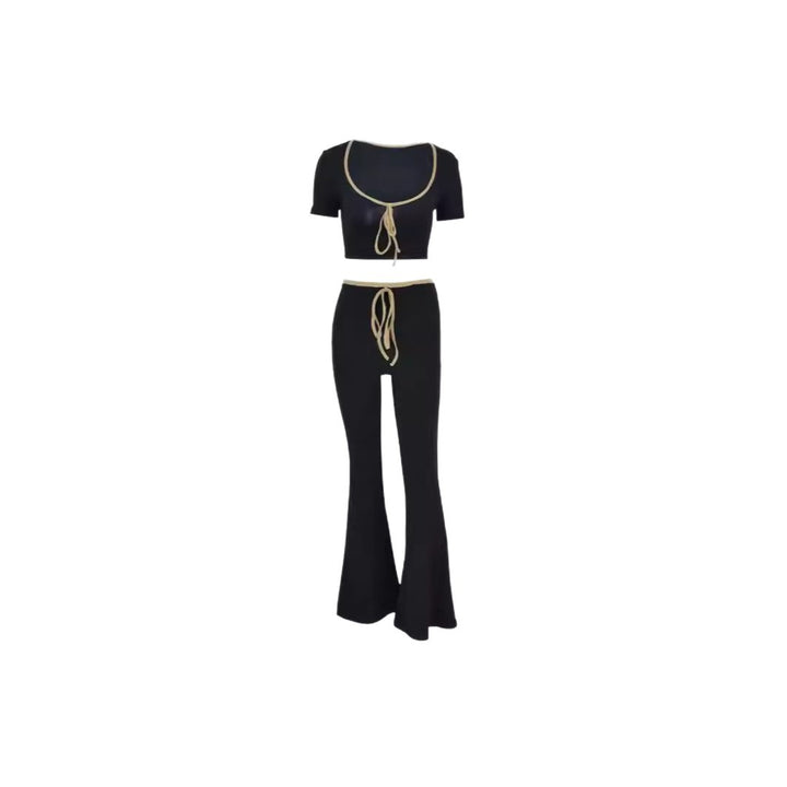Dame modish cropped top med bred bukseafslutning Skovae