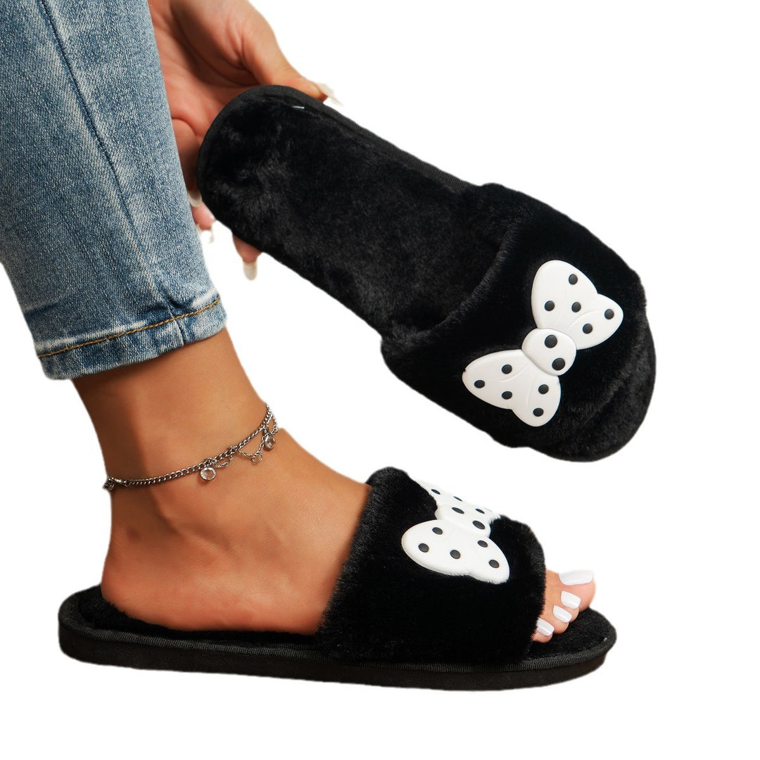 Dame Fluffy Pantofler med legende sommerfugledesign Stilla