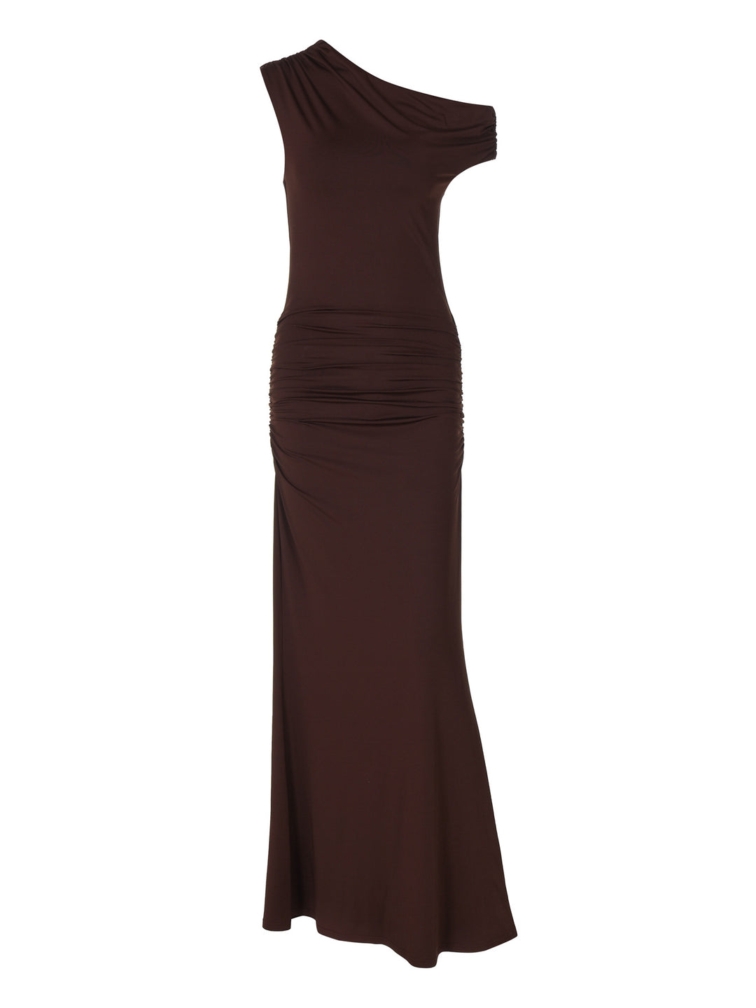 Dame Elegante maxikjole med asymmetrisk monoshoulder-design og raffinerede volanter Stilla