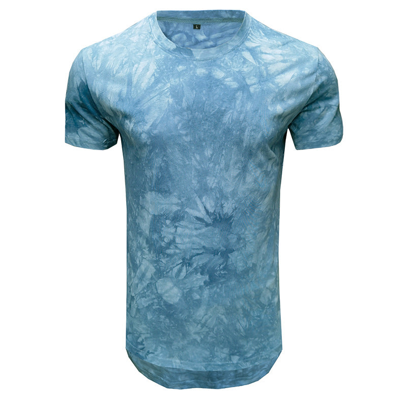 Herrer T-shirt med unikt batikdesign og rund halsudskæring Stilla