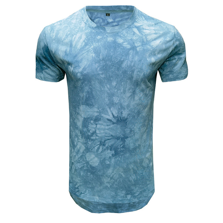 Herrer T-shirt med unikt batikdesign og rund halsudskæring Stilla