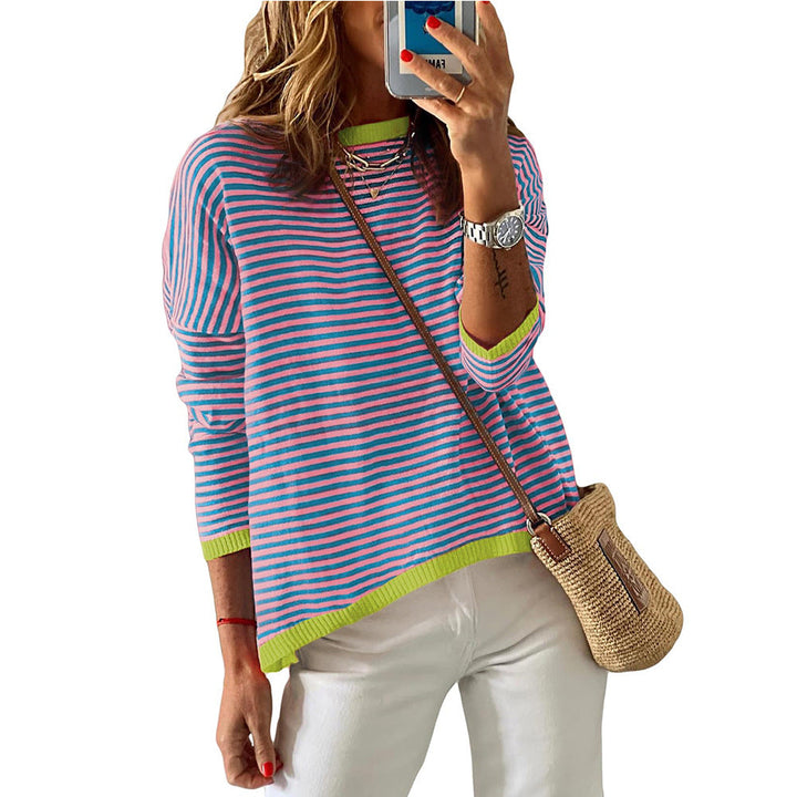 Dame Løs Stribet Pullover Stilla