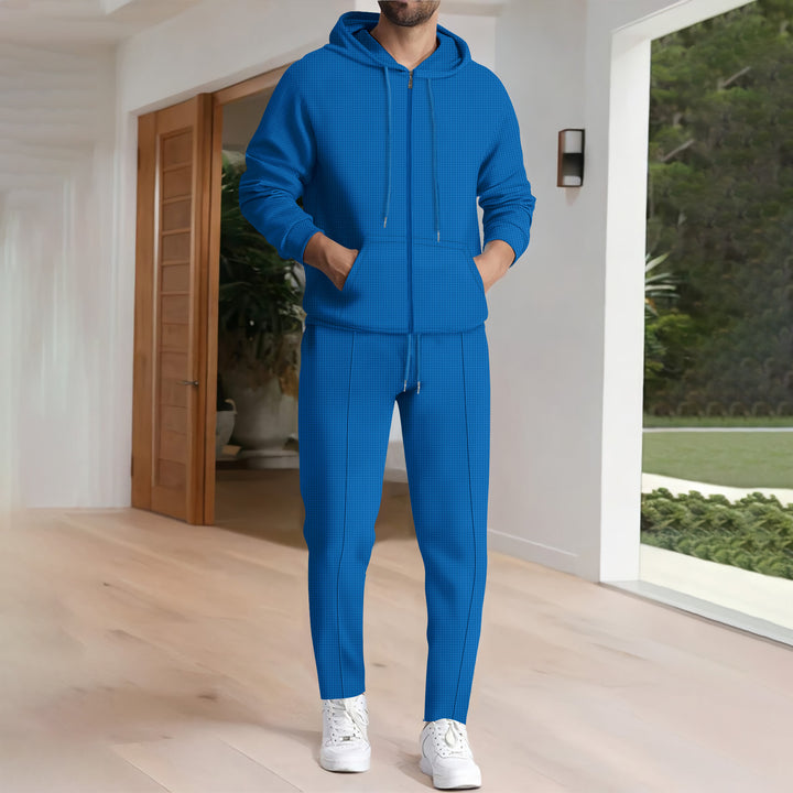 Herre sporty hoodie-sæt med funktionel lynlås og praktiske lommer Stilla
