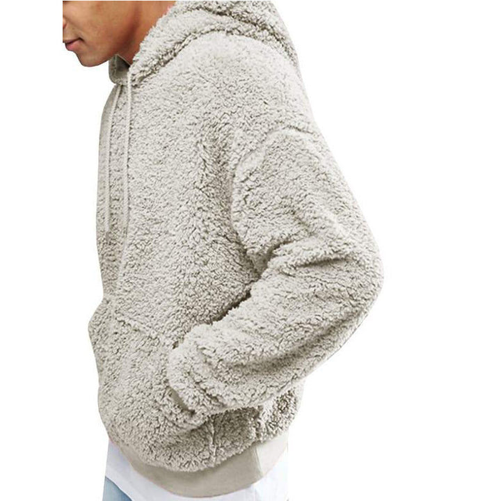 Herre hættetrøje i blødt teddy-fleece Stilla