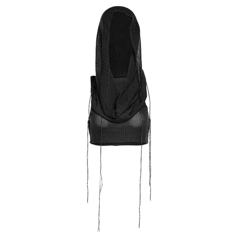 Dame hoodie med innovativt stropdesign og åndbart strik Stilla