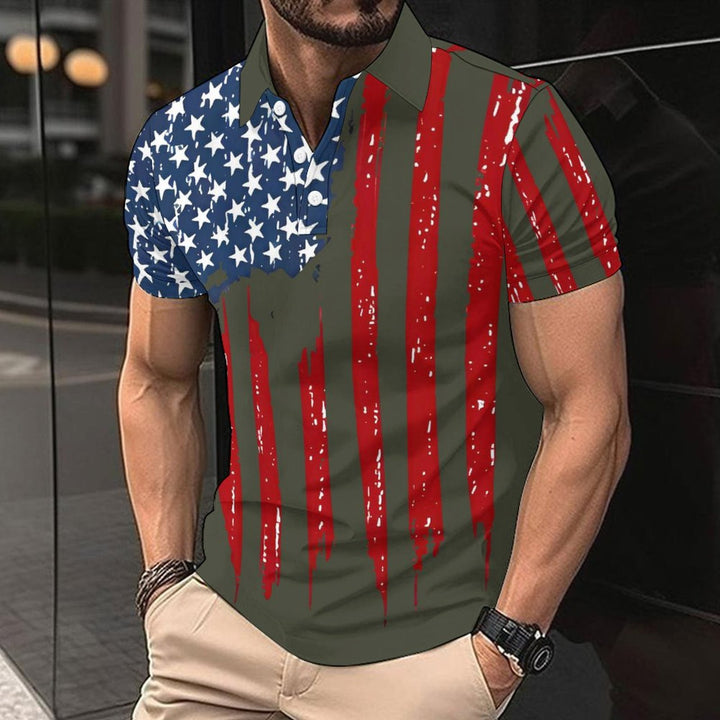 Herrer Polo-Shirt i moderne flagstil Stilla