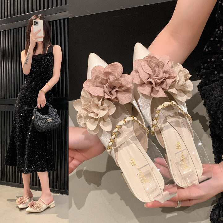 Femme Floral Dekoreret Slip-On Mules Stilla