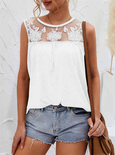 Dame Transparent Udsnit Broderet Bluse Stilla