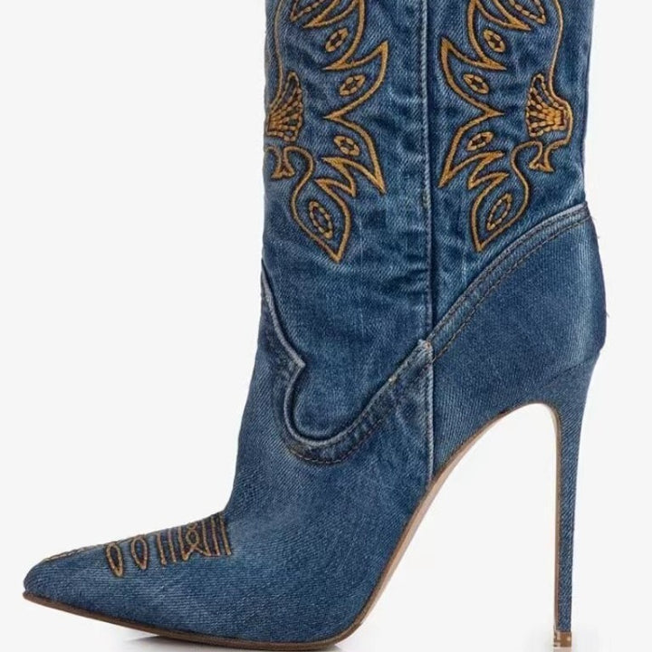 Femme Over-the-Knee Stiletto Cowboy Støvler Stilla