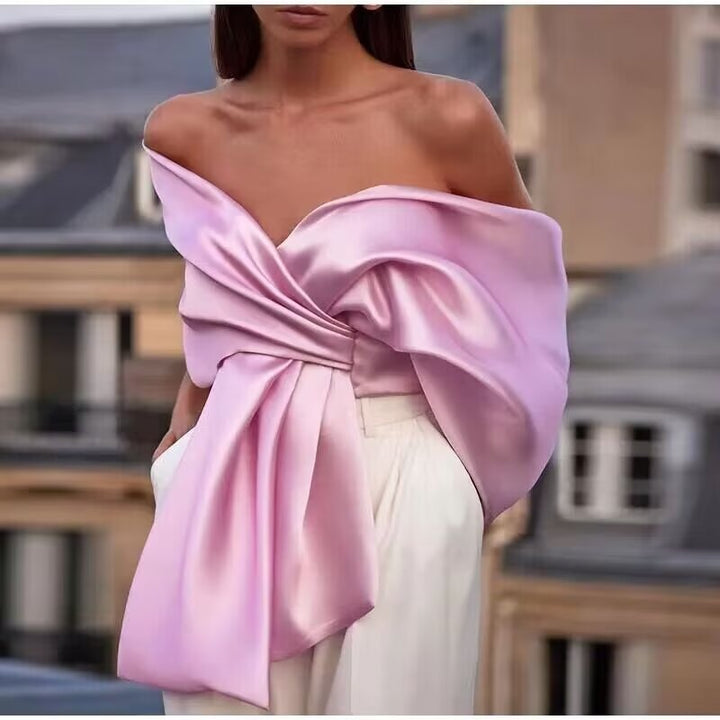Femme Elegante Sløjfe-Detail Crop Top Stilla
