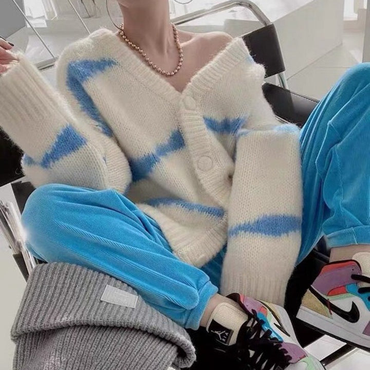 Femme Cozy Oversized Strikcardigan Stilla