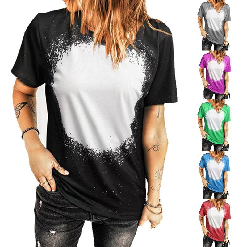 Dame T-shirt med kreativ farvegradient og unikt designtryk Stilla