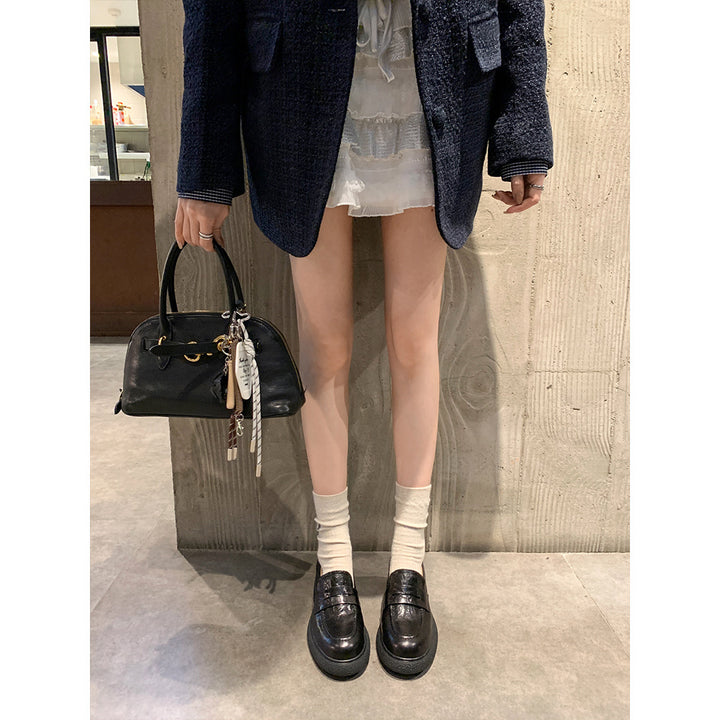 Dame Chunky Platform Loafers med dekorativ rem Stilla