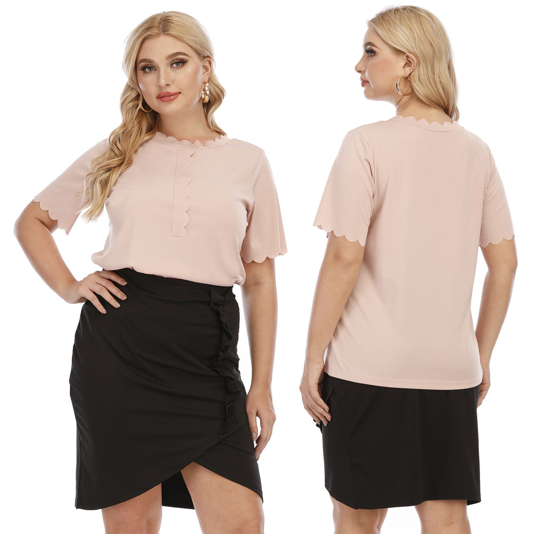 Dame elegant Rüschbluse og asymmetrisk skørt sæt Stilla
