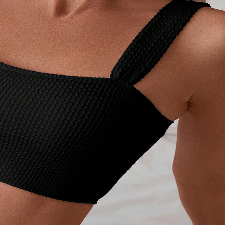 Dame Højtaljet Bikini-sæt med komfortabelt Crop-Top Skovae