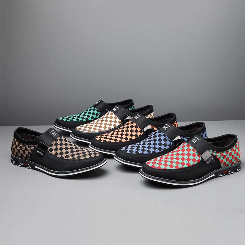 Herrer Trendy Slip-On Tjekkede Sneakers Stilla