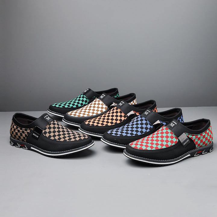 Herrer Trendy Slip-On Tjekkede Sneakers Stilla