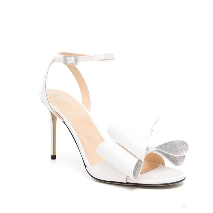 Femme Elegante Åben-Tå Hæl Sandaler med Dekorativ Bue Stilla