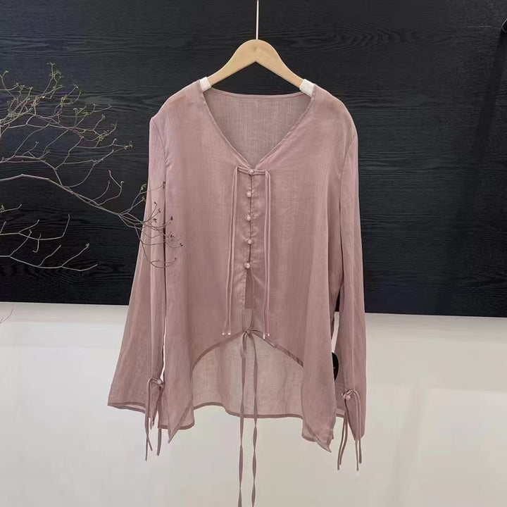 Kvinder Elegant Knaplukning Bluse Stilla