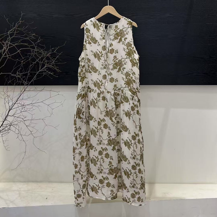 Femme Floral Midi Kjole med stufteret Nederdel Stilla