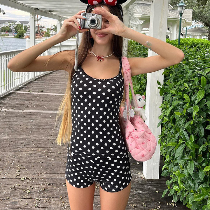 Damen Bikiniset mit punktiertem Design und verstellbaren Trägern Skovae