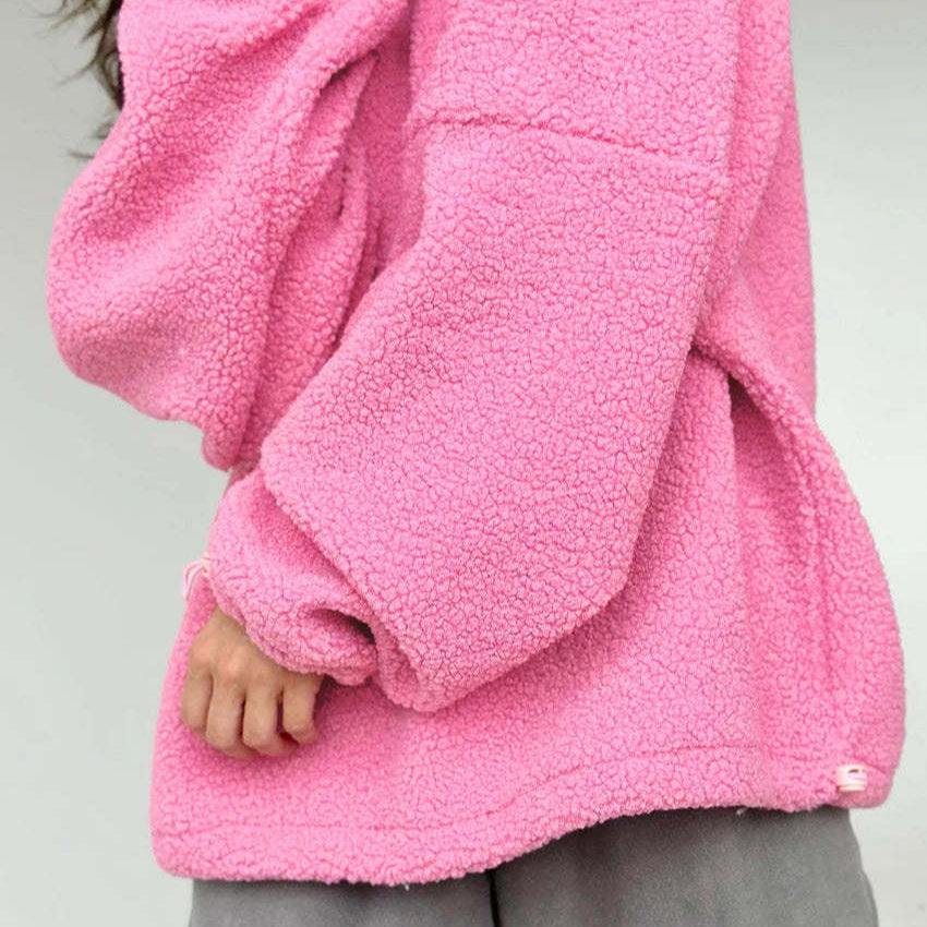 Dame Blød Fleece Pullover med halvvindue Stilla