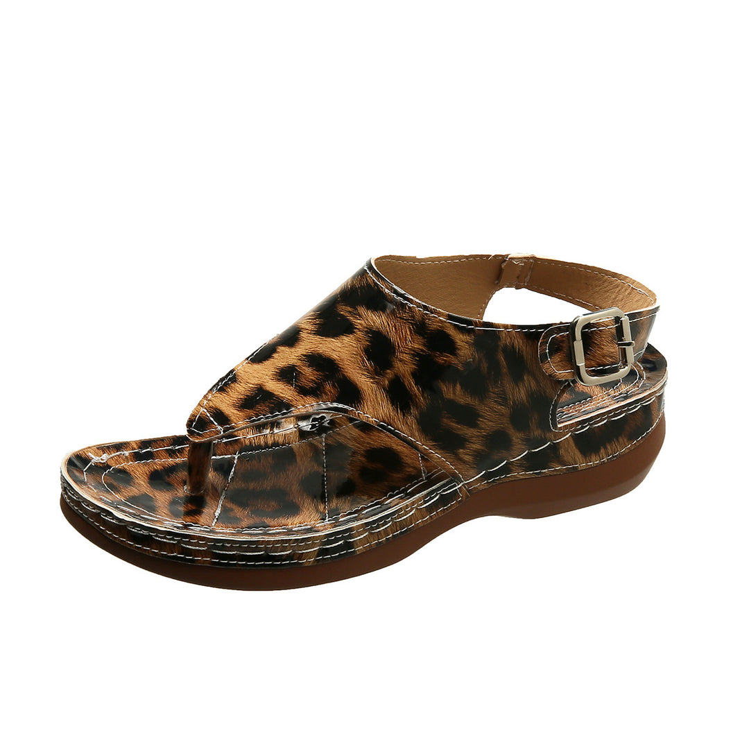 Dame sandaler med moderne leopardmønster og ergonomisk sål Stilla