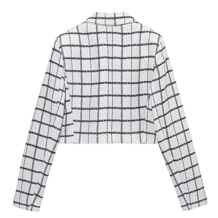 Stilla | Stilfuld Ternet Blazer Mini Nederdel Sæt