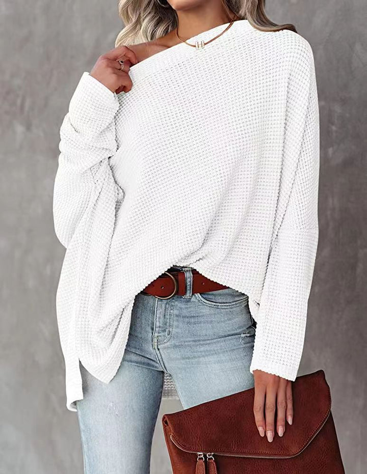 Dame Groft strikpullover med asymmetrisk kant og casual snit Stilla