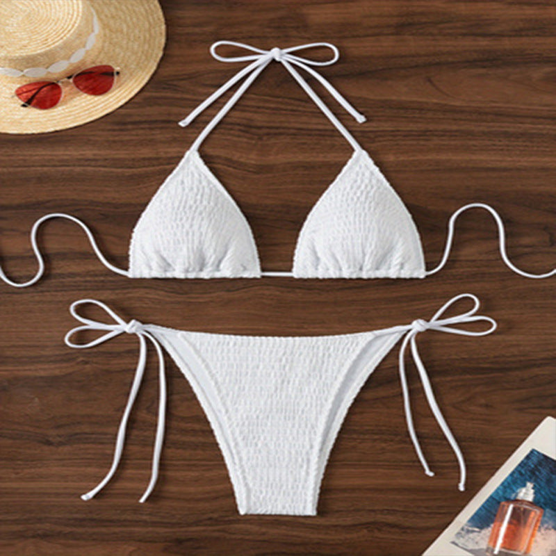 Dame triangel-bikini med struktureret overflade Skovae