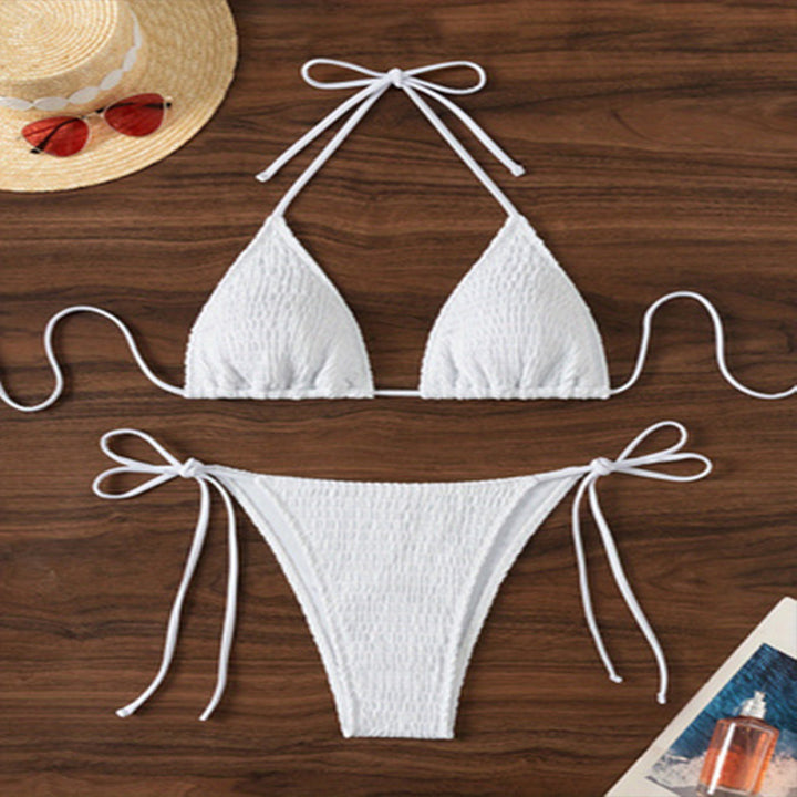 Dame triangel-bikini med struktureret overflade Skovae