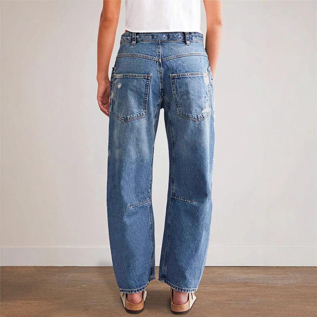 Dame denimbukser med store lommer Stilla