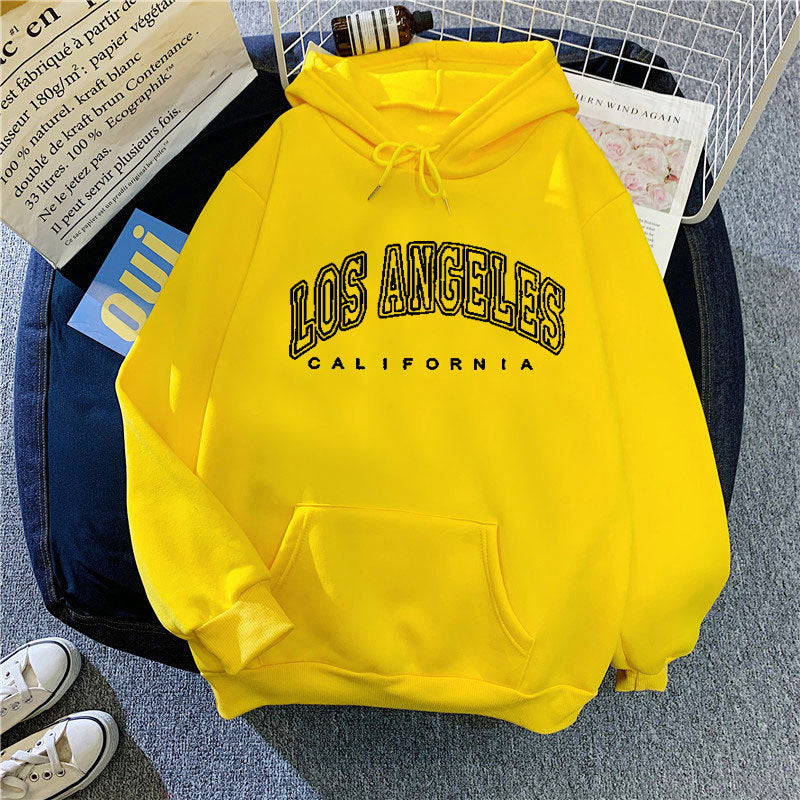 Kvinders hætte sweatshirt med stort Los Angeles tekst Skovae