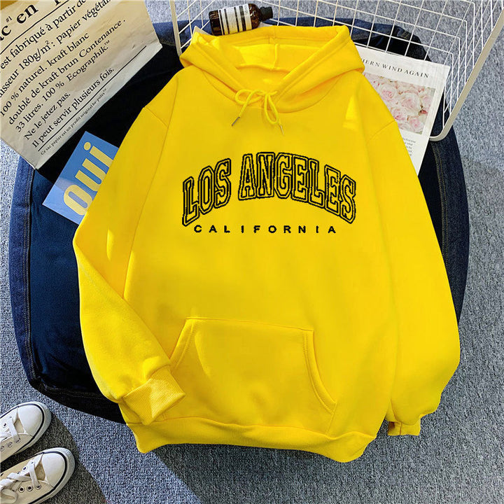 Kvinders hætte sweatshirt med stort Los Angeles tekst Skovae