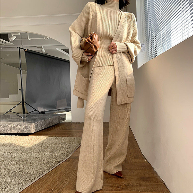 Femme Cozy Knit Tre-Delt Lounge Sæt Stilla