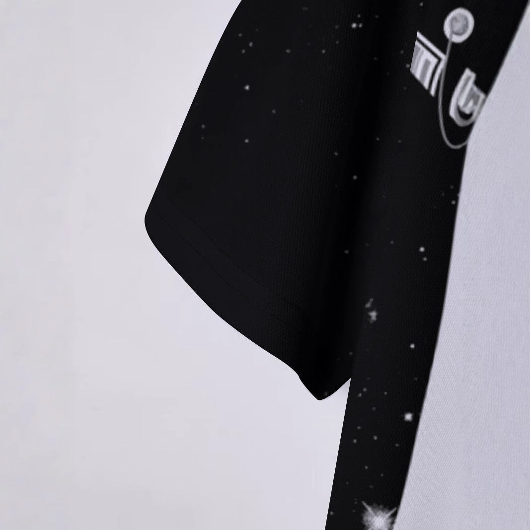 Herrer polo-shirt med kreativ farvegradient og unikt grafikdesign Stilla
