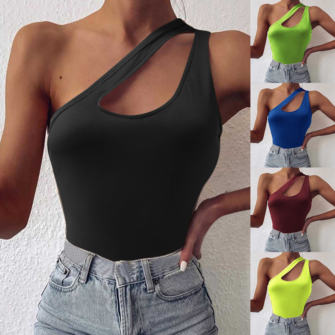 Dame One-Shoulder Body med moderne Cut-Out Stilla