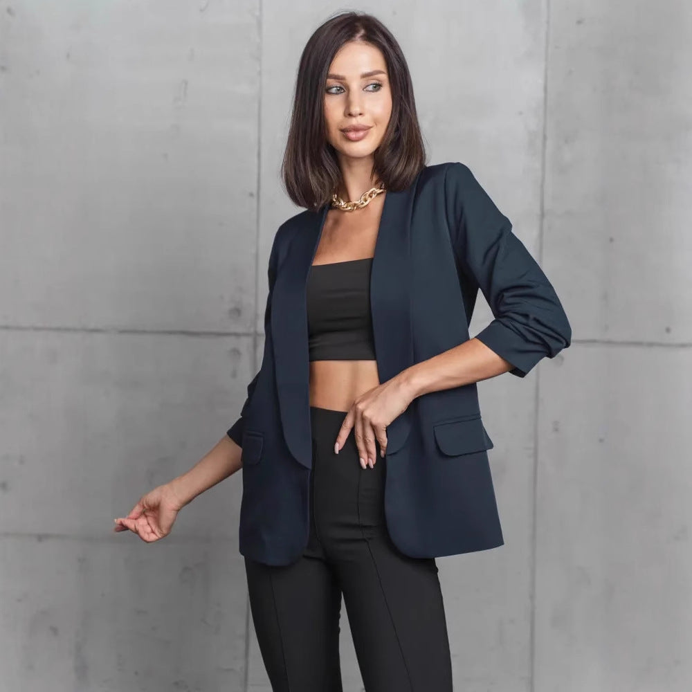 Dame Elegant Oversized Blazer med flot revers og afslappet snit Stilla