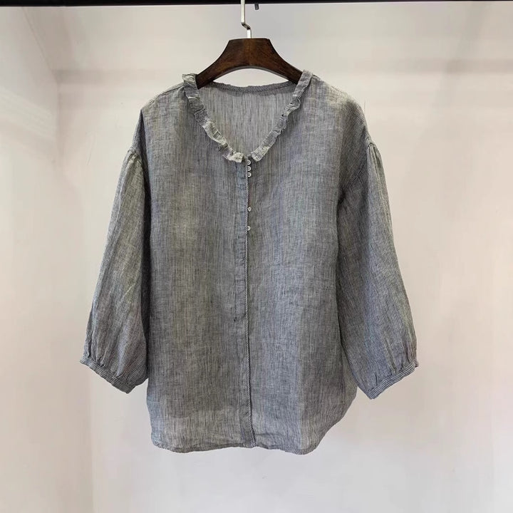Damer Rynkedetalje Knap-bluse Stilla