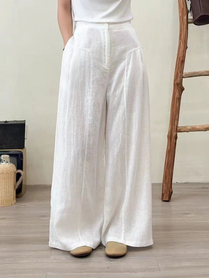 Femme Bred Linned Bukser Stilla